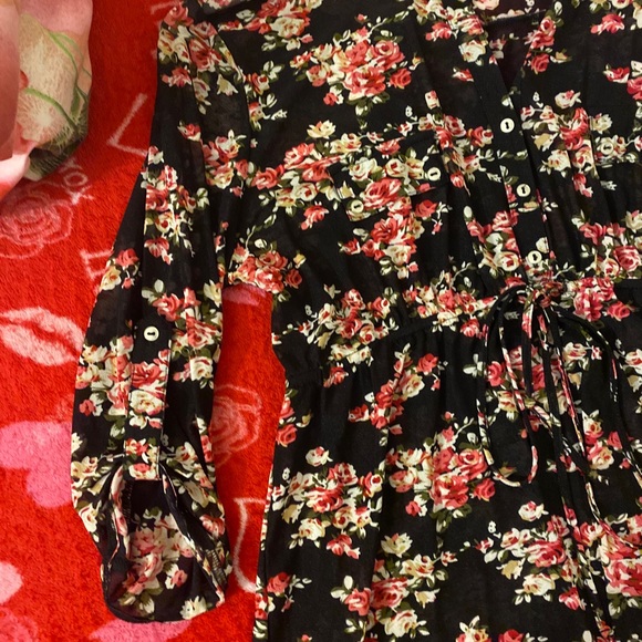 Flower pattern shirt blouse - Picture 3 of 5